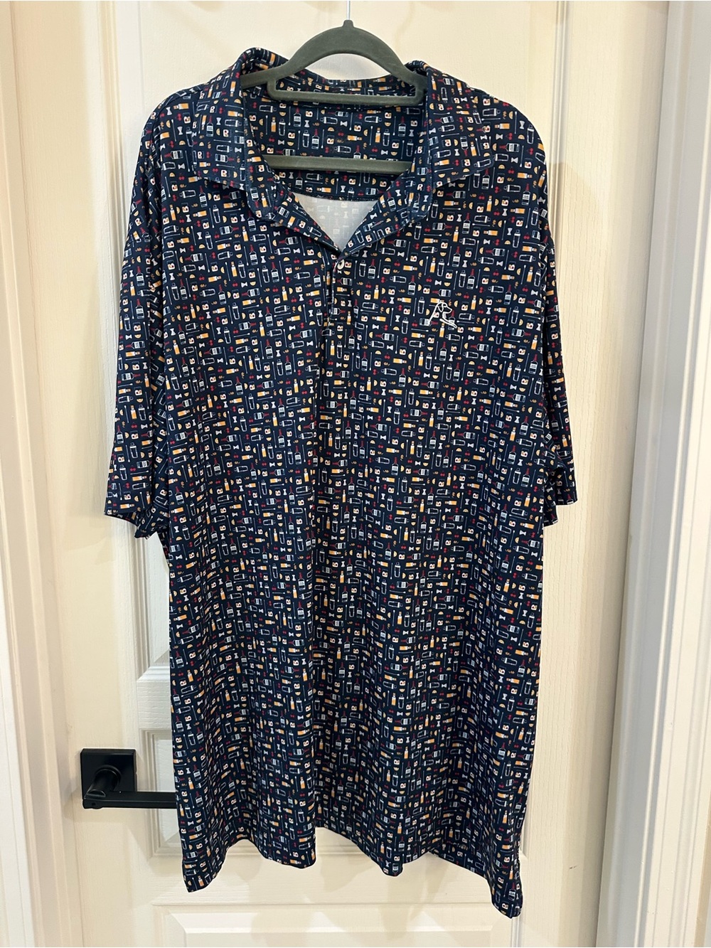 Men’s Rhoback Polo with Old Fashioned Print-3XL